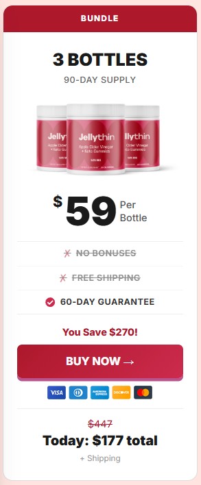 JellyThin 3 Bottle Price